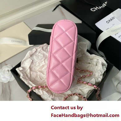 Chanel Lambskin  &  Gold-Tone Metal Clutch with Chain Bag AP4000 Pink 2025